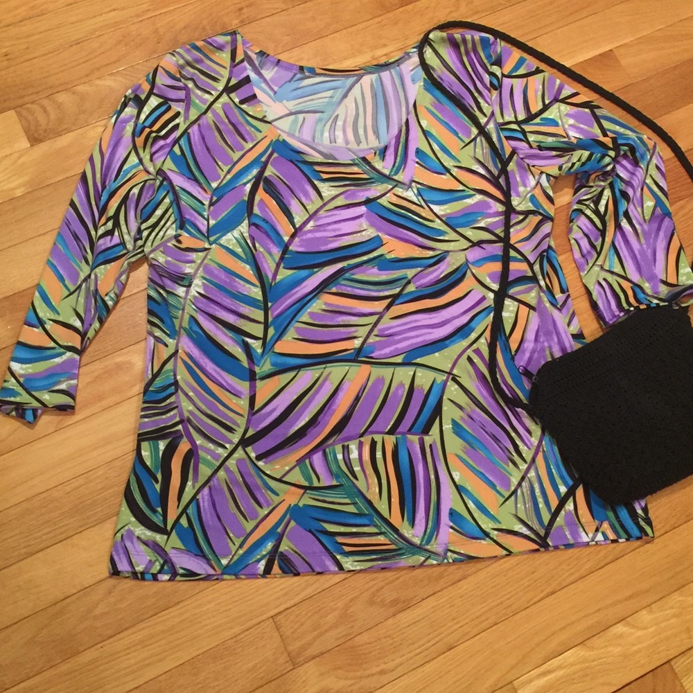 Island  3/4 Sleeve Round Neck Ladies XL Top New